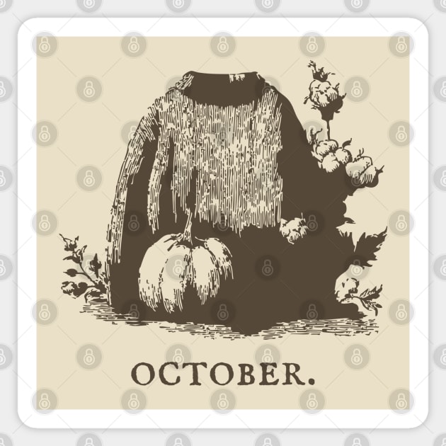 Cozy October Sweater Weather and Pumpkin Patch Aesthetic Sticker by TuncGK